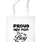 Proud New Mom-It's A Boy New Baby Ladies Reusable Shopping Tote Bag