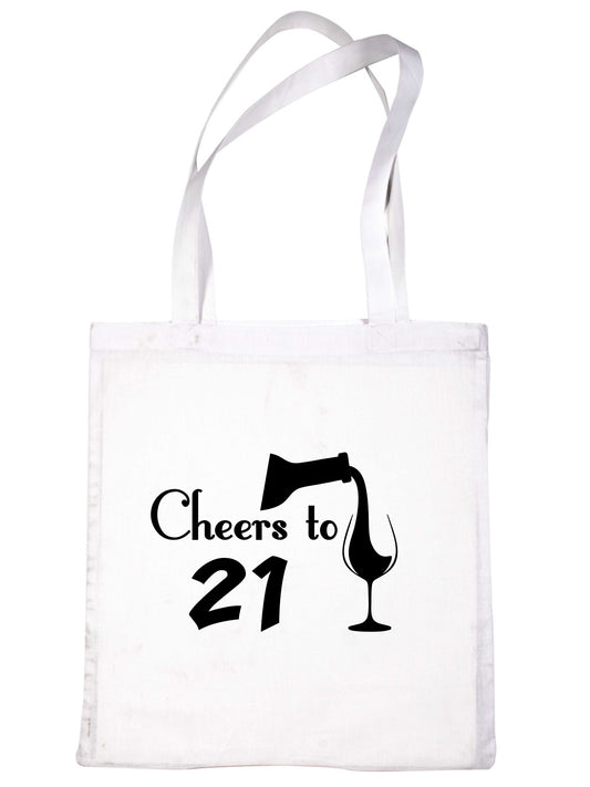 Cheers to Being 21 Birthday Gift For 21 Year Old Reusable Shopping Tote Bag