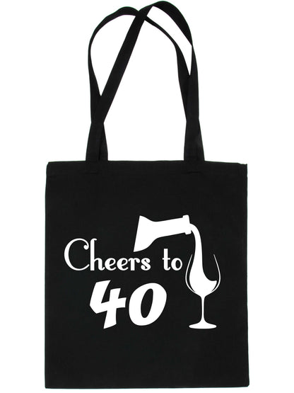 Cheers to Being 40 Birthday Gift For 40 Year Old Reusable Shopping Tote Bag