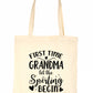 First Time Grandma Nan Funny Bag For Life Shopping Tote Bag