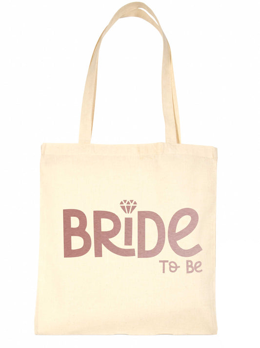 Bride To Be In Rose Gold Print Hen Party Wedding Gift Resuable Shopping Bag