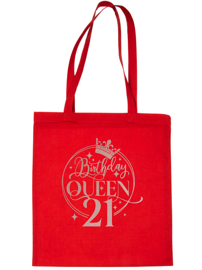 Birthday Queen 21 In Rose Gold Print 21st Birthday Gift Resuable Shopping Bag