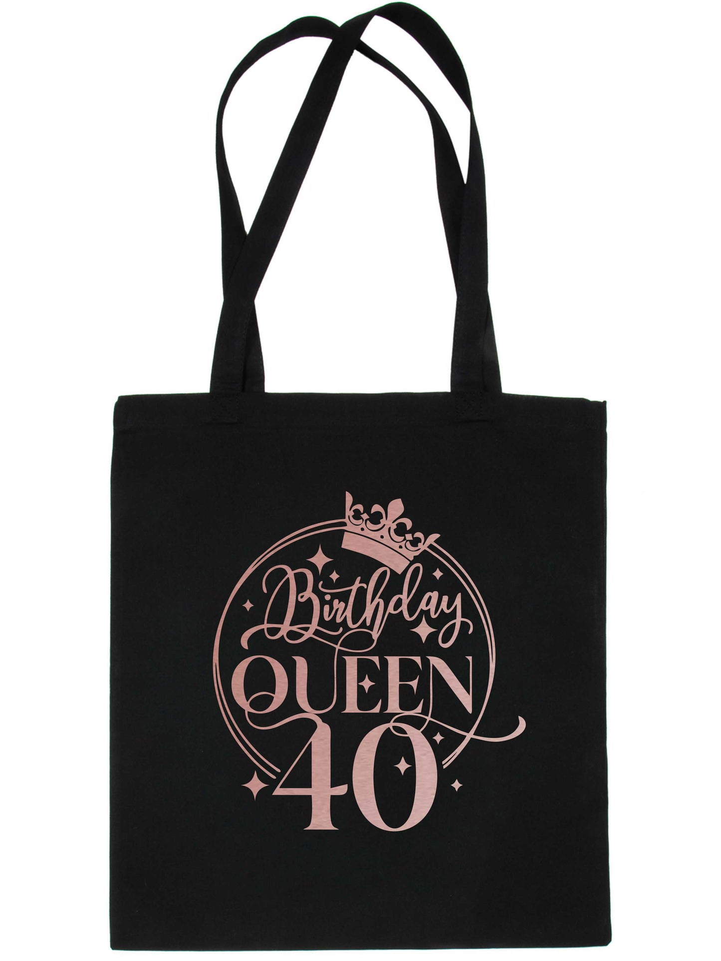 Birthday Queen 40 In Rose Gold Print 40th Birthday Gift Resuable Shopping Bag