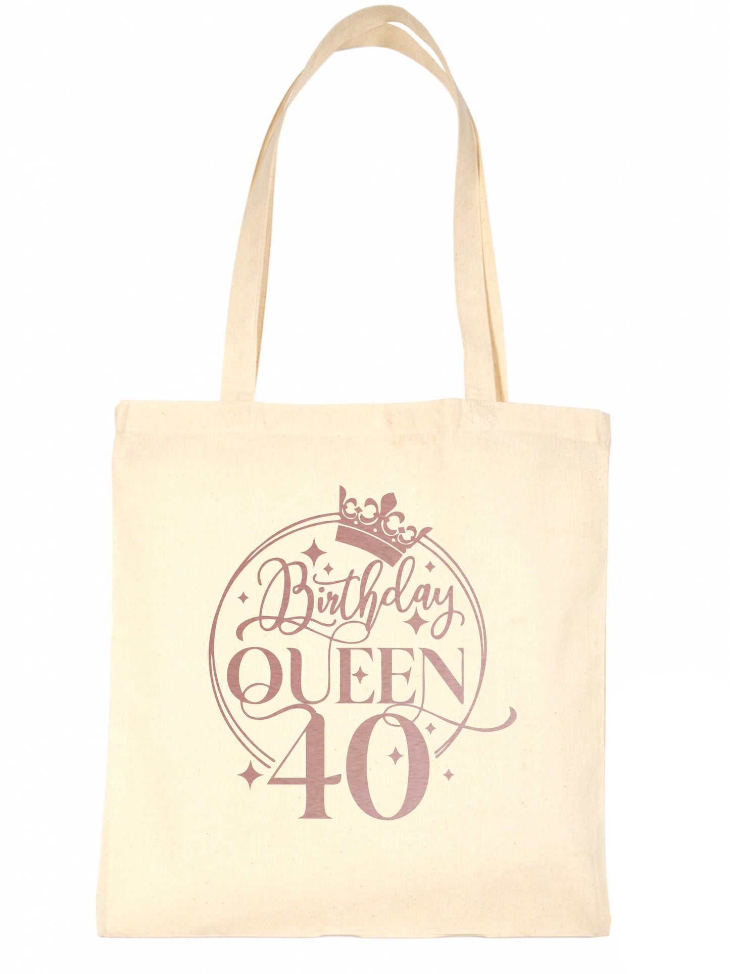 Birthday Queen 40 In Rose Gold Print 40th Birthday Gift Resuable Shopping Bag