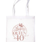 Birthday Queen 40 In Rose Gold Print 40th Birthday Gift Resuable Shopping Bag