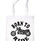 Born To Ride Motorbike Biker Shopping Tote Bag Ladies Gift