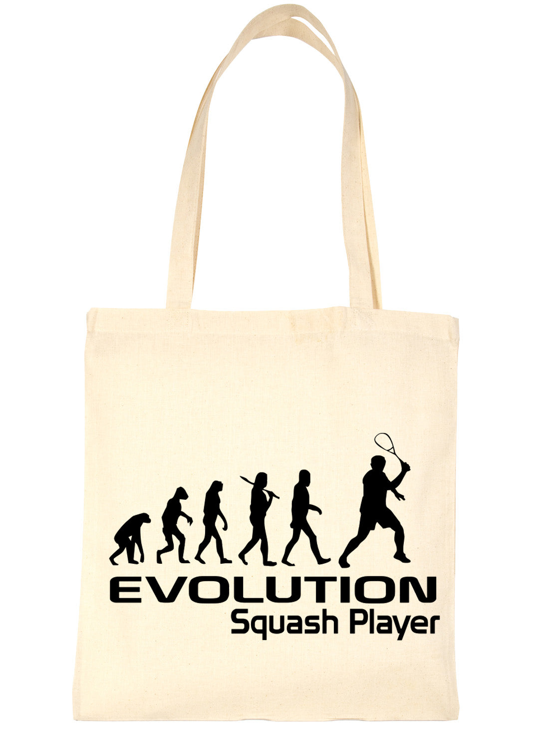 Evolution Of Squash Player Sports Shopping Tote Bag Ladies Gift
