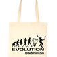 Evolution Of Badminton Racket Sports Funny Shopping Tote Bag Ladies Gift