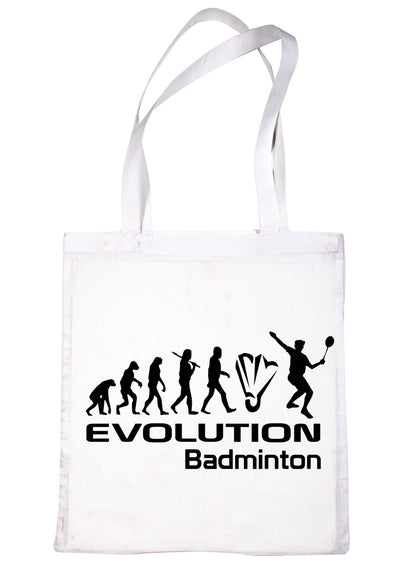 Evolution Of Badminton Racket Sports Funny Shopping Tote Bag Ladies Gift