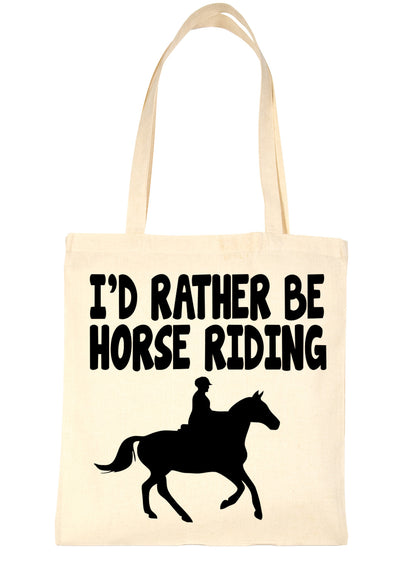 I'd Rather Be Horse Riding Pony Shopping Tote Bag Ladies Gift