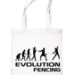 Evolution Of Fencing Funny Shopping Tote Bag Ladies Gift