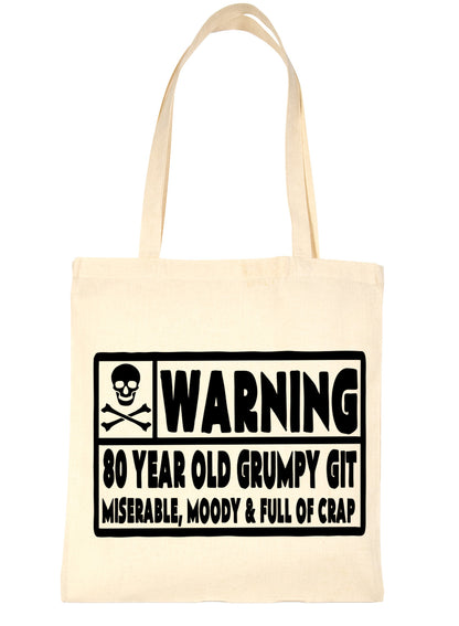 80 Year Old Git 80th Birthday Present Shopping Tote Bag Ladies Gift