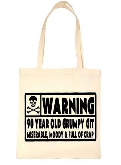90 Year Old Git 90th Birthday Present Shopping Tote Bag Ladies Gift