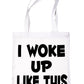I Woke Up Like This Funny Slogan Shopping Tote Bag For Life Ladies Gift