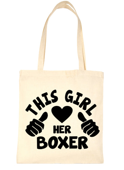 This Girl Loves Her Boxer Dog Lover Shopping Tote Bag For Life