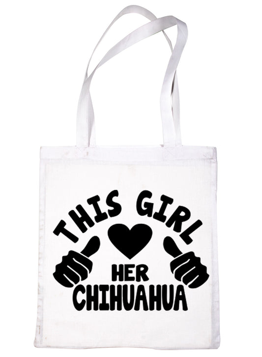 This Girl Loves Her Chihuahua Dog Lover Shopping Tote Bag For Life