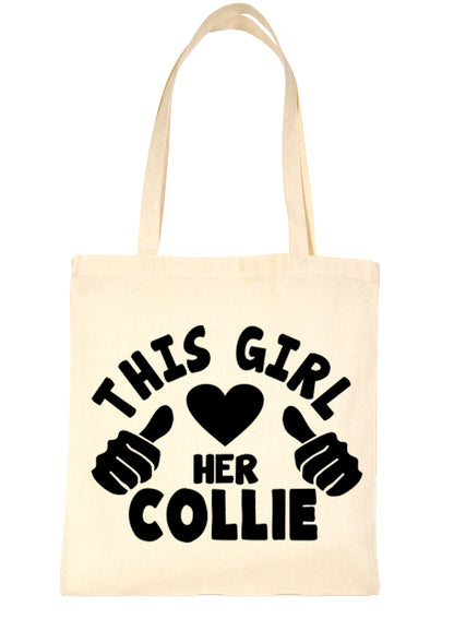 This Girl Loves Her Border Collie Dog Lover Shopping Tote Bag For Life