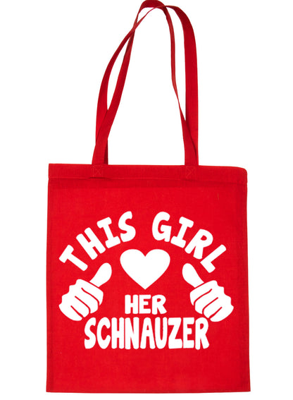 This Girl Loves Her Schnauzer Dog Lover Shopping Tote Bag For Life