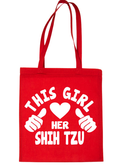 This Girl Loves Her Shih Tzu Dog Lover Shopping Tote Bag For Life