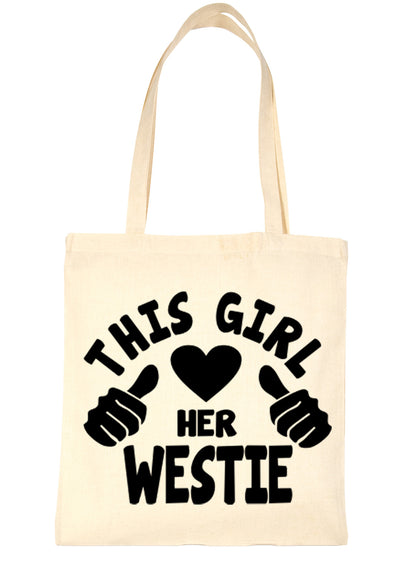This Girl Loves Her Westie Dog Lover Shopping Tote Bag For Life