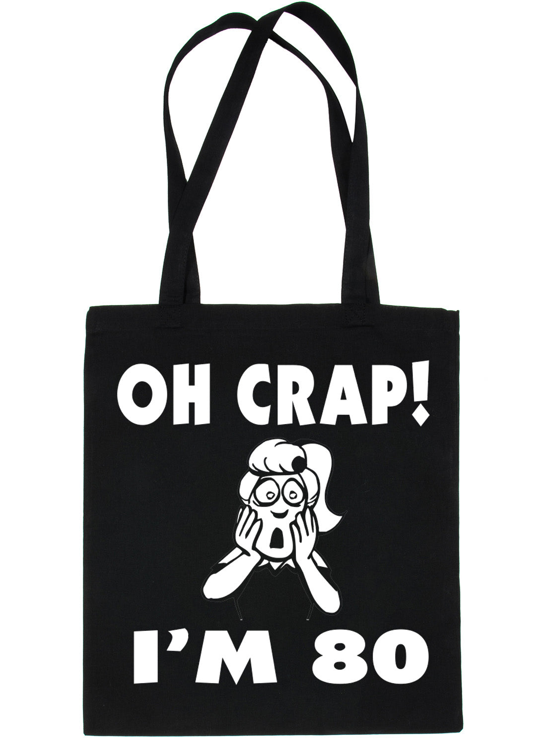 Oh Crap I'm 80 80th Birthday Funny Shopping Tote Bag For Life