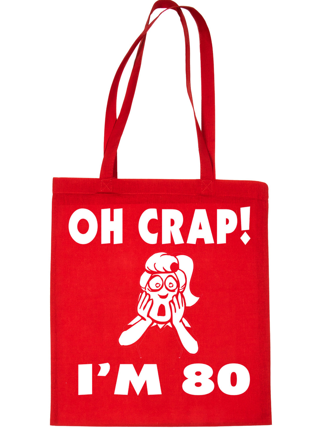 Oh Crap I'm 80 80th Birthday Funny Shopping Tote Bag For Life