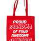Proud Grandma Of 4 Grandchildren Shopping Tote Bag For Life
