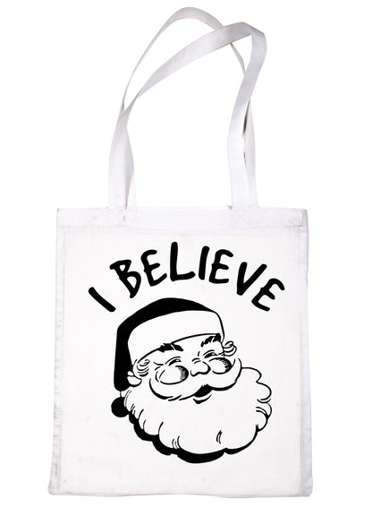 I Believe In Santa Claus Father Christmas Funny Shopping Tote Bag For Life