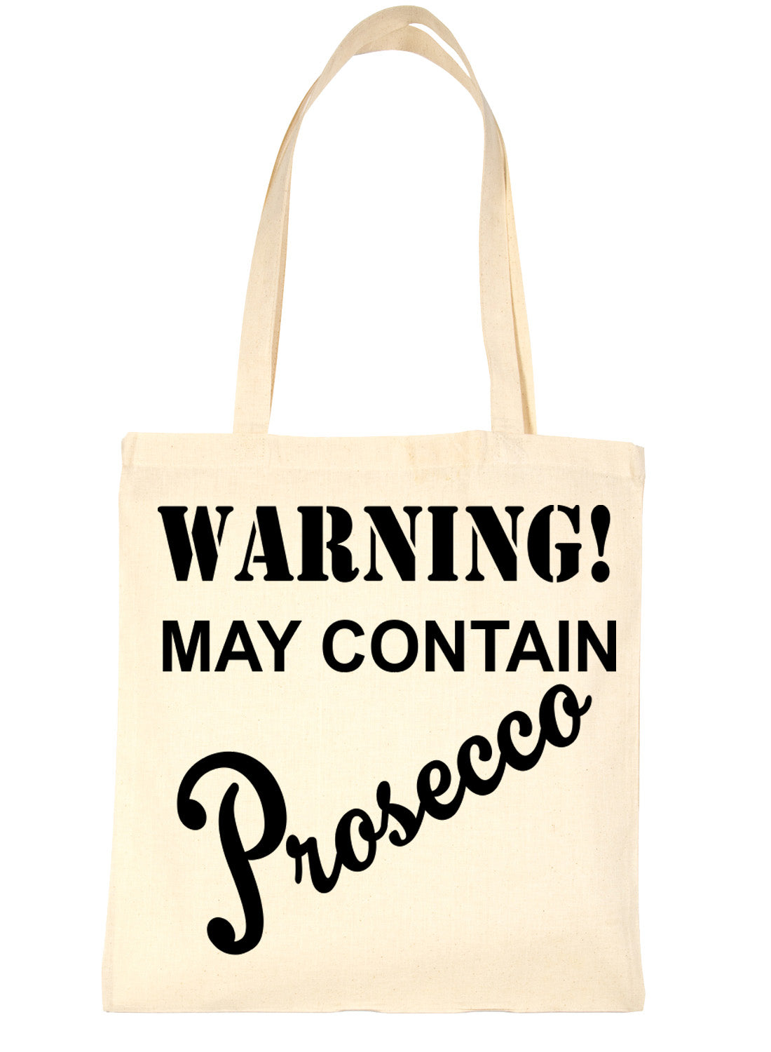 Warning Contains Prosecco Drinks Funny Shopping Tote Bag For Life