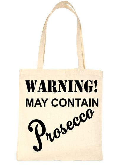 Warning Contains Prosecco Drinks Funny Shopping Tote Bag For Life
