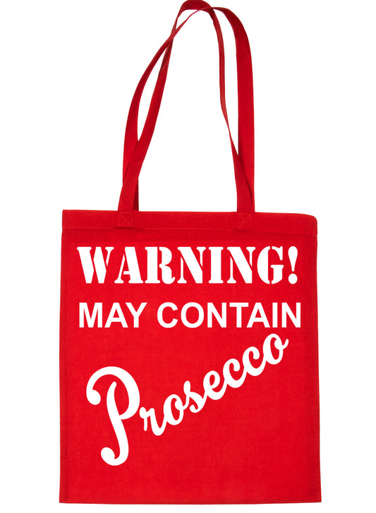 Warning Contains Prosecco Drinks Funny Shopping Tote Bag For Life