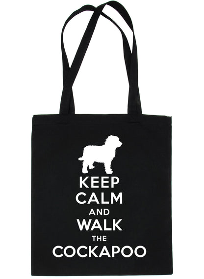 Keep Calm & Walk Cockapoo Dog Lovers Funny Shopping Tote Bag For Life