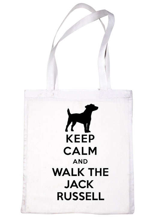 Keep Calm & Walk Jack Russell Dog Lovers Funny Shopping Tote Bag For Life
