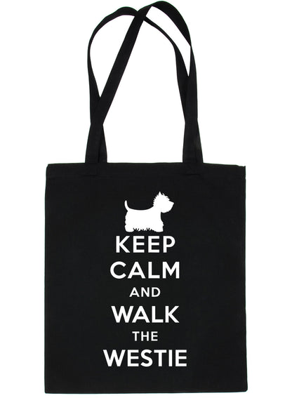 Keep Calm & Walk Westie Dog Lovers Funny Shopping Tote Bag For Life