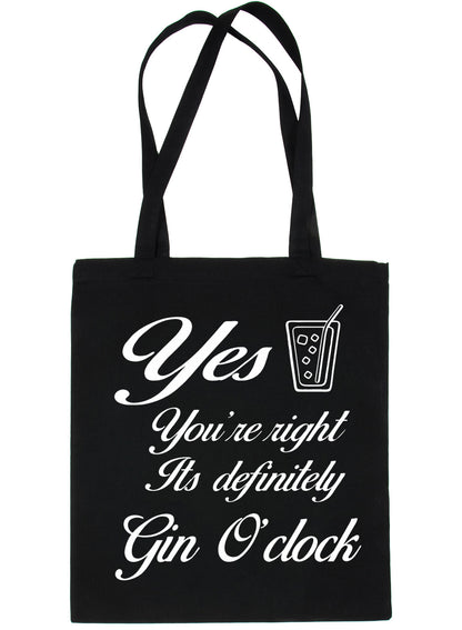 Gin O'Clock Funny Slogan Drinking Hen Party Shopping Tote Bag For Life