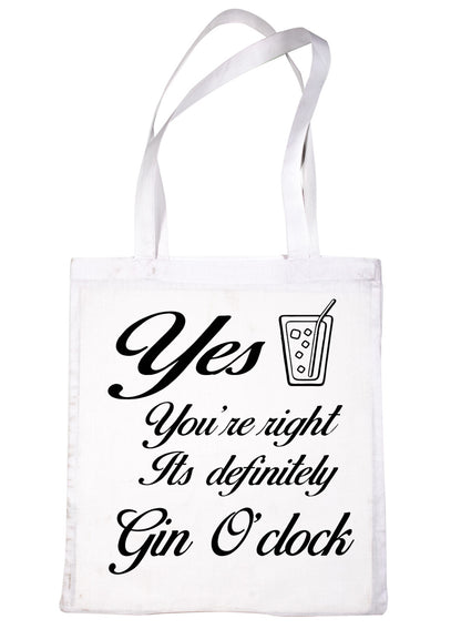 Gin O'Clock Funny Slogan Drinking Hen Party Shopping Tote Bag For Life