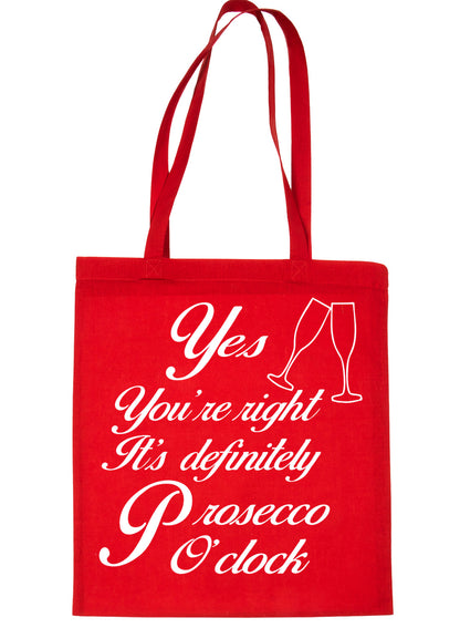 Prosecco O'Clock Funny Slogan Drinking Party Funny Shopping Tote Bag For Life