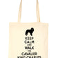 Keep Calm and Walk Cavalier King Charles Bag For Life Shopping Tote Bag