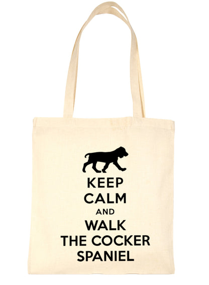 Keep Calm and Walk Cocker Spaniel Dog Lover Bag For Life Shopping Tote Bag