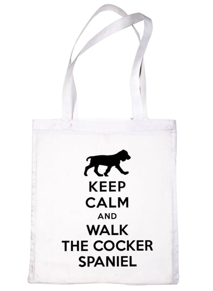 Keep Calm and Walk Cocker Spaniel Dog Lover Bag For Life Shopping Tote Bag