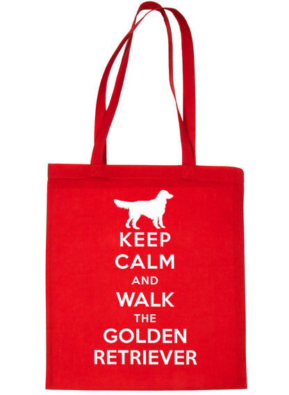 Keep Calm and Walk Golden Retriever Dog Lover Bag For Life Shopping Tote Bag