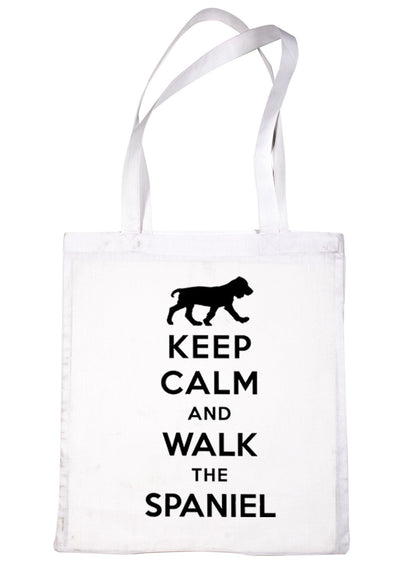 Keep Calm and Walk the Spaniel Dog Lover Bag For Life Shopping Tote Bag