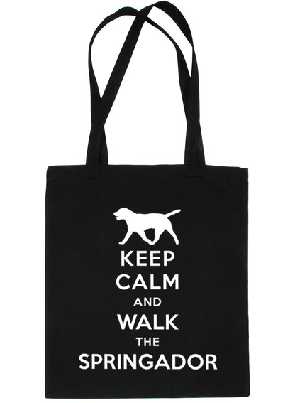 Keep Calm and Walk The Springador Dog Lover Bag For Life Shopping Tote Bag