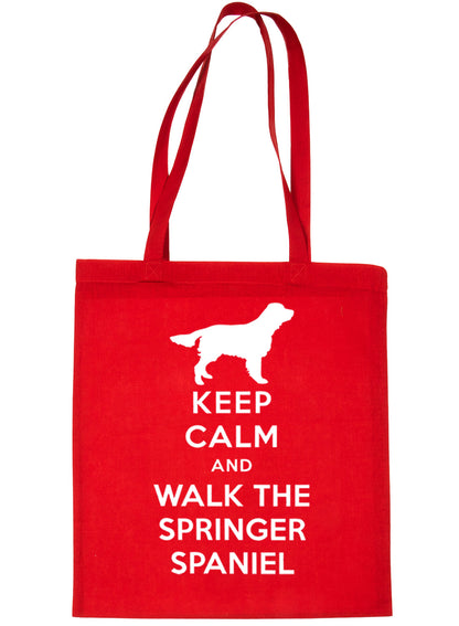 Keep Calm and Walk The Springer Spaniel Dog Lover Bag For Life Shopping Tote Bag