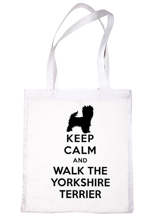 Keep Calm and Walk Yorkshire Terrier Dog Lover Bag For Life Shopping Tote Bag