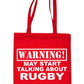Warning May Talk About Rugby 6 Nations Bag For Life Shopping Tote Bag