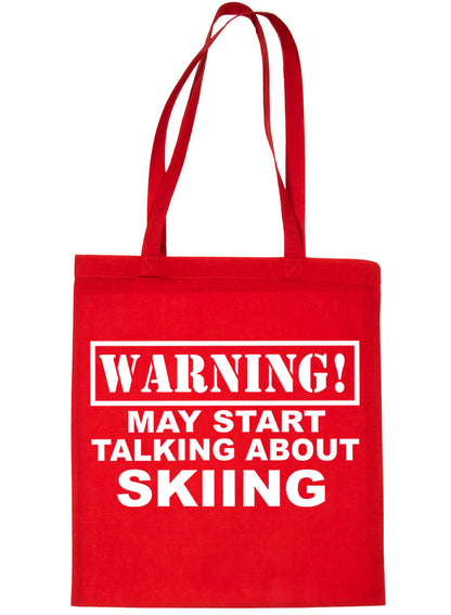 Warning May Talk About Skiing Snowboarding Bag For Life Shopping Tote Bag