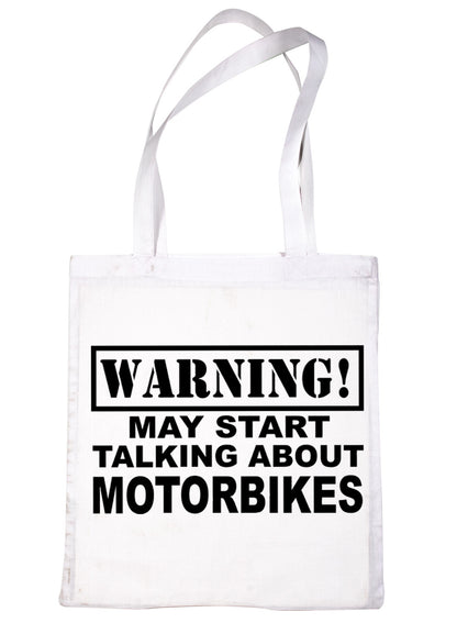 Warning May Talk About Motorbikes Motocross Bag For Life Shopping Tote Bag
