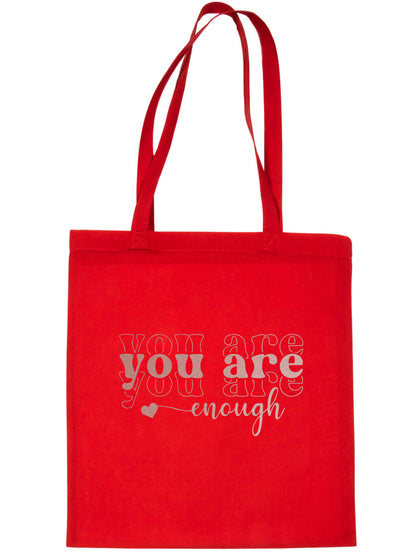You Are Enough In Rose Gold Tote Bag Mental Awareness Self Love Gift Resuable Shopping Bag