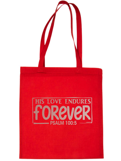 His Love Endures In Rose Gold Print Christian Gift Resuable Shopping Bag